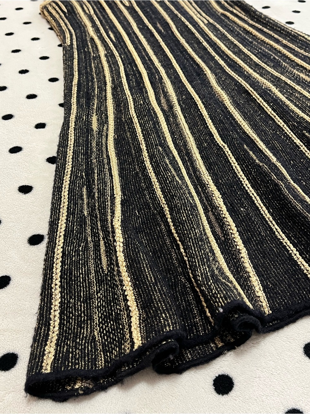M Missoni Black & Gold Metallic Striped Knit Dress Size 40 - Picture 4 of 15